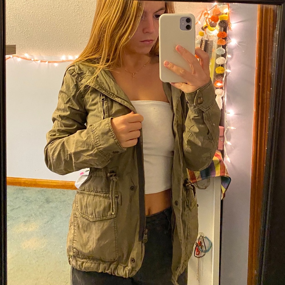 Army green coat